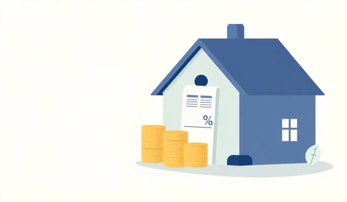 Illustration d'une maison, de pièces de monnaie et d'un reçu fiscal