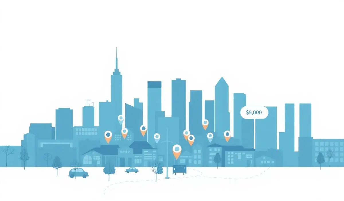 Illustration de la silhouette de Montréal avec des repères de quartiers